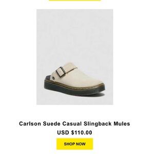 Dr. Marten’s Suede Casual Slingback Mules - Cream